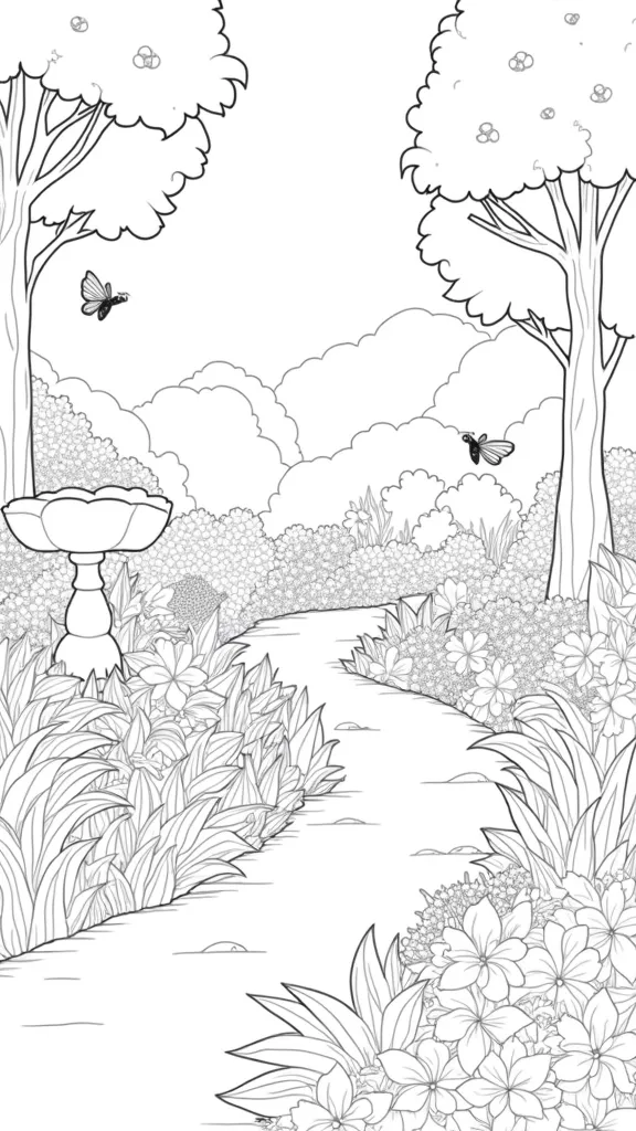 coloriage jardin